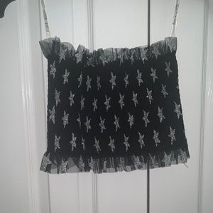 Rehab Silver Star Tube Top NWT